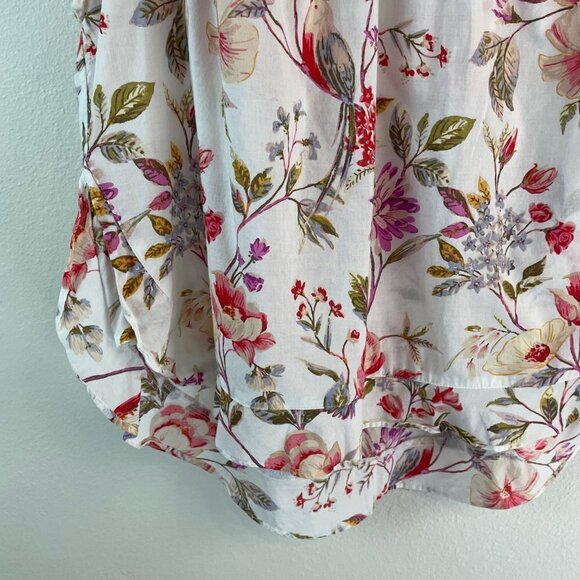 LC Lauren Conrad Floral Ruffle Trim Sleeveless Top Size Medium - Picture 6 of 12